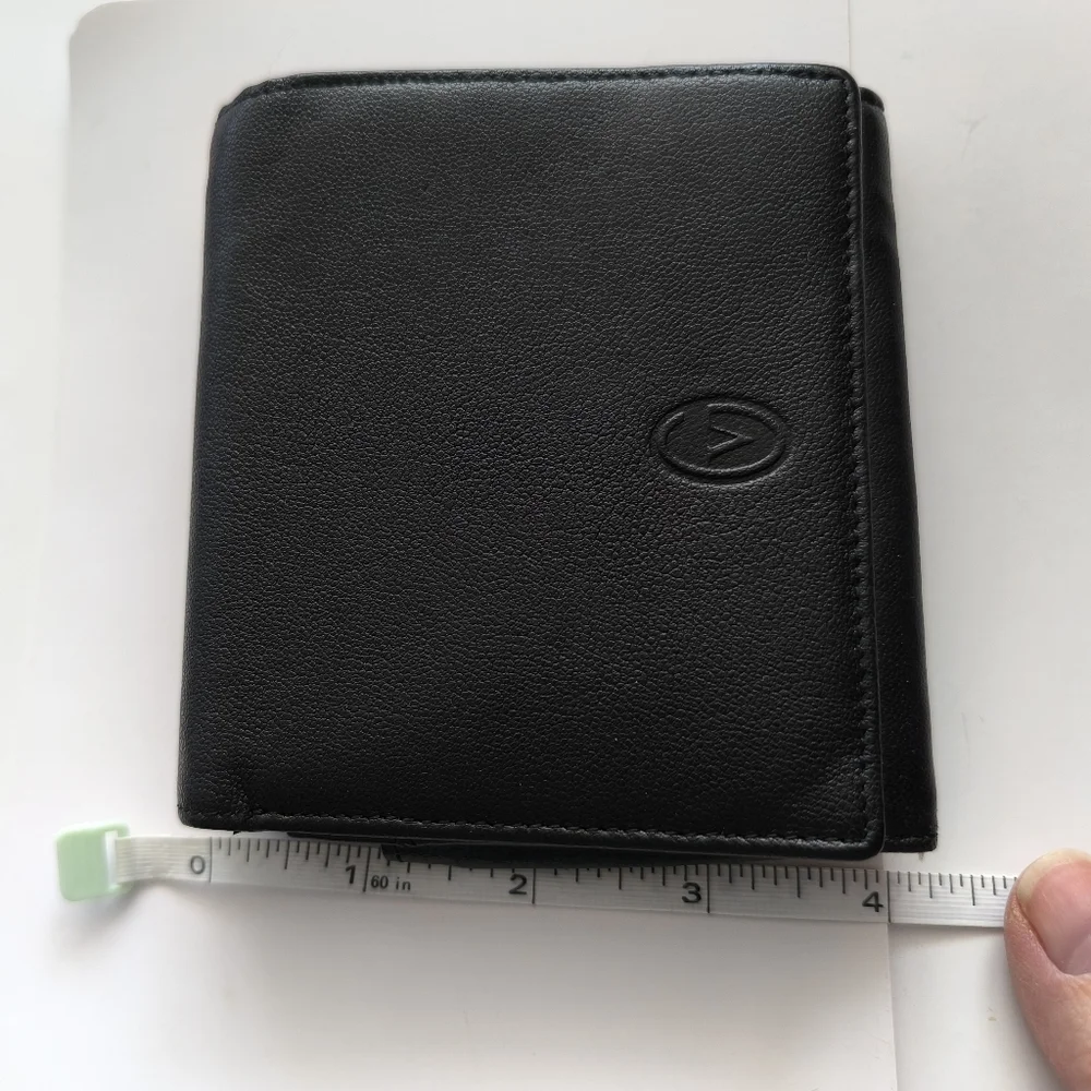 Men's Bifold Wallet Gianni Valentino Black Leather Multiple Compartments